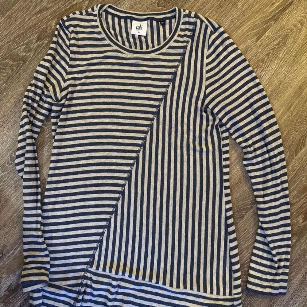 Cabi Shirt Womens Small Long Sleeve Blue Striped